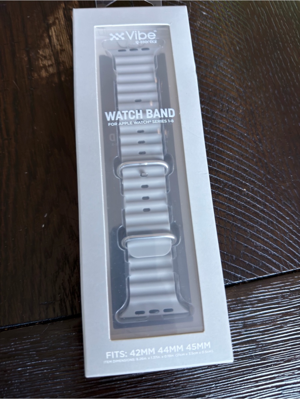 Vibe Gray Silicone Replacement Watch Band for Apple Watch (42/44/45mm)